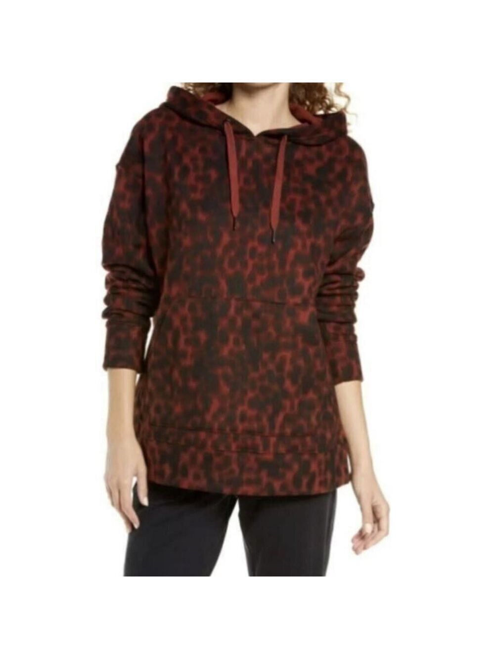 **Zella Cara** Hoodie Nordstrom in Rust Madder Tortoise Print Size Small